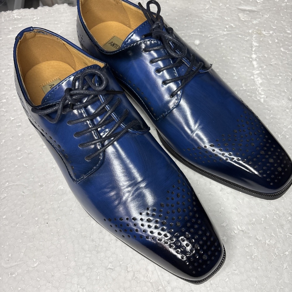 Antonio Cerrelli Blue Lace-up Men's Dress Shoes Sizes 9
